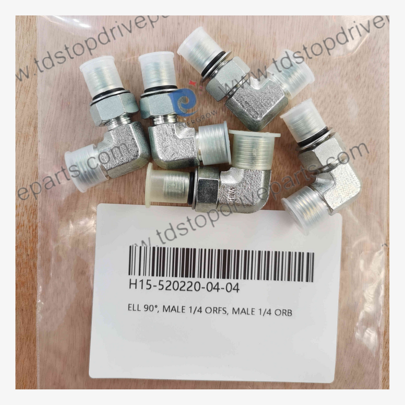 H15-520220-04-04 ELL 90°, Male 1/4 ORFS, Male 1/4 ORB
